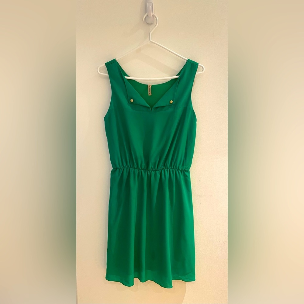 Cute Green dress with gold button detail